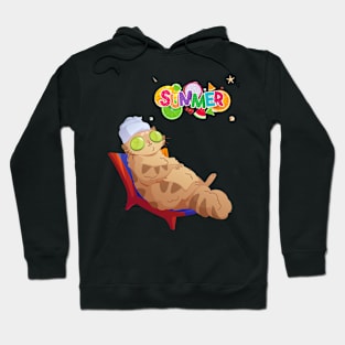 cat on vacation Hoodie